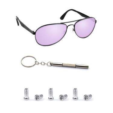 Imagem de Handwith 3 pares de parafusos de óculos de sol e chave de fenda para Ray-Ban RB3025/RB3445/RB3362, kit de reparo de parafusos de substituição prata