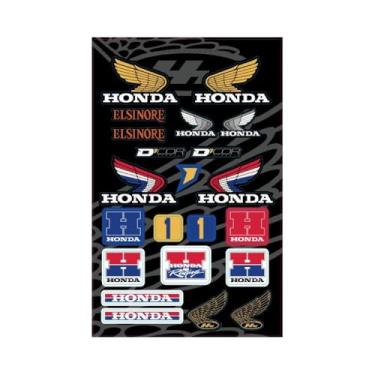 Imagem de D'cor Visuals Kit de decalque – Gráficos estilo Elsinore, vinil de 12 mm de espessura, compatível com motocicletas Honda, vinil durável de 48 x 30 cm para bicicletas, capacetes e equipamentos