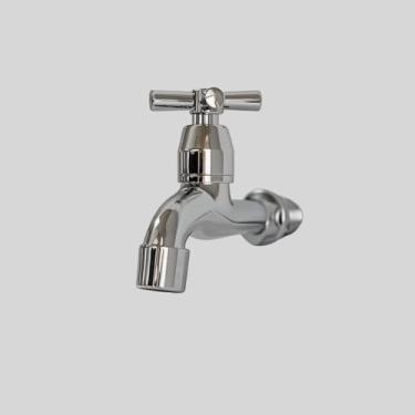 Imagem de Torneira Tanque Jardim Lavanderia Area Serviço ABS 1/4 1 Saida Cromada Prata