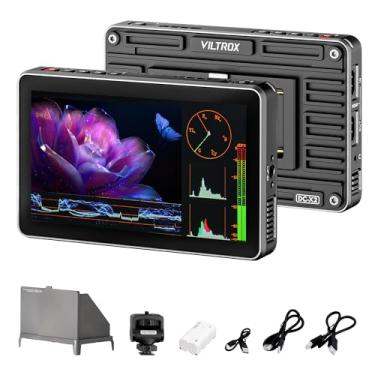 Imagem de VILTROX Monitor de campo de câmera DC-X2 15.2 cm 2000 Nits HD1920x1080 IPS Touchscreen DSLR Monitor de câmera com 3D LUTs, 4K HDMI Loop in/Out com foco máximo de vídeo Assist forma de onda, bateria