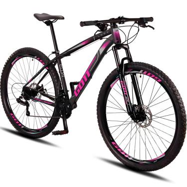 Imagem de Bicicleta Aro 29 Alumínio Gott 24v Freio a Disco Leev - Preto/Rosa - 19