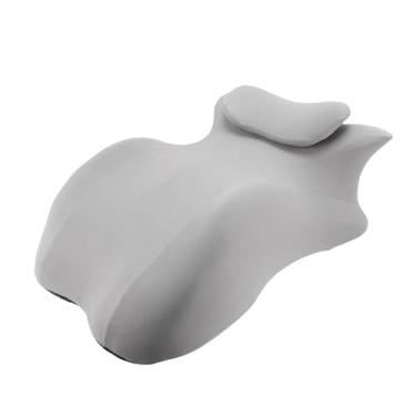 Imagem de Aqur2020 Travesseiro de Cunha de Cama de Espuma de Memória, Travesseiro de Elevação da Perna Com Pequeno Destacável Suporta Várias Posições para Relevo de Leitura de Massagem (Cinza claro)