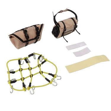 Imagem de Domary Rede de Bagagem de Telhado, Mini Decoração de Bolsa de Bagagem para 1/18 Trx4m, 1/24 Carros Rc Scx24, Com Simulação Look (Amarelo)