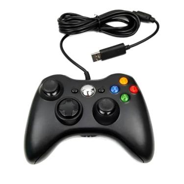 Imagem de Controle USB com Fio para Vídeo Game e Computador, 15cm x 10,2cm, Preto, Vibração Dual
