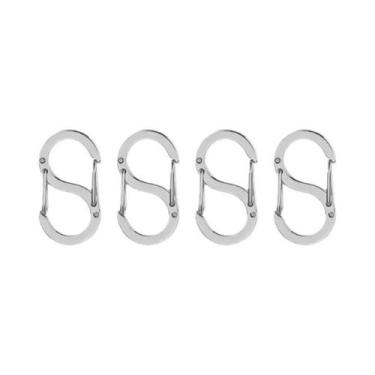 Imagem de Fecho Lagosta Em Aço Inoxidável Letra S 4pcs Gancho De Mola Mosquetão 
