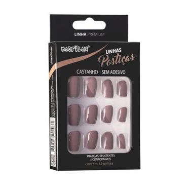 Imagem de Unhas Posticas Macrilan 24 Pc / 36 Pc, MARROM UP206A 24PC