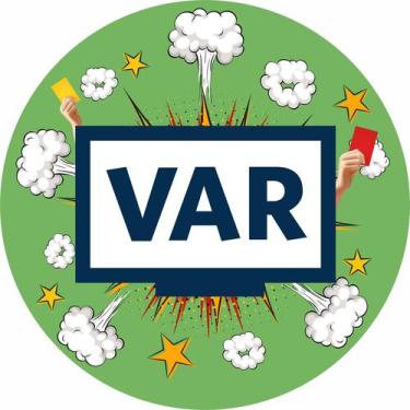 Imagem de Painel de Lona Redondo Futebol VAR Briga - Fabrika de Festa, 190x190cm