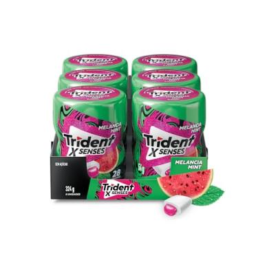 Imagem de Chiclete Trident XSenses Melancia Mint Sem Açúcar Garrafa - Caixa com 6 unid. de 54g