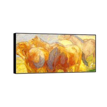 Imagem de BMZFYBS Impressão em tela pintura famosa imagem de arte de parede - grande cavalo - pôster moldura preta para sala de estar banheiro decoração de casa 65 x 130 cm 25 x 51 pol