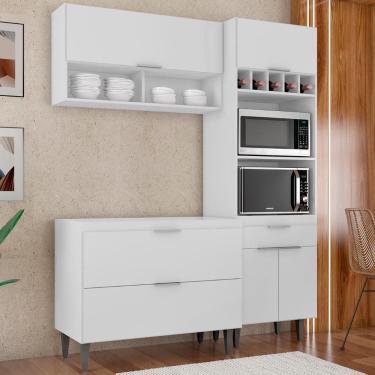 Imagem de Armário De Cozinha Cp02 Para Pia 100cm Pérola Z34 Branco - Mpozenato