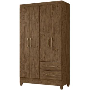 Imagem de Guarda Roupa Solteiro Chile 4p 103 Cm Castanho Wood