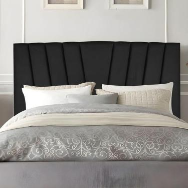 Imagem de Cabeceira Cama Box Solteiro 90 Cm Noah Em Linho Com Frame Cor:preto