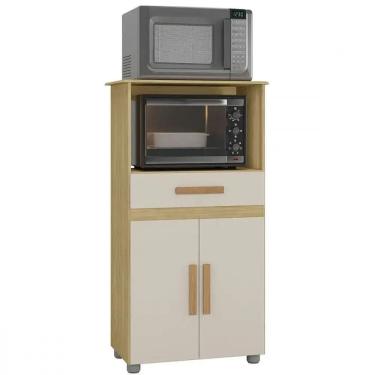 Imagem de Balcão Multiuso Havana 2 Portas 1 Gaveta Atualle Cor New Wood Off White