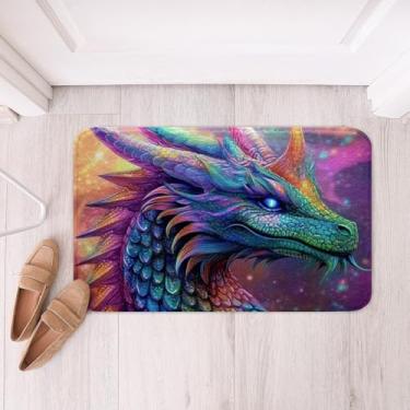 Imagem de Feelyou Tapetes de banho de dragão colorido para banheiro 51 x 81 cm, meninos, dragão, 3D, tapetes de banheiro para crianças, animais selvagens, animais profundos, para chuveiro, banheira, decoração