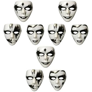 Imagem de 9 peças máscaras de máscaras de papel em branco máscaras lisas máscara completa decoração de Halloween máscaras de papel machê máscara assustadora máscaras de cosplay máscara branca maquiagem fantasma