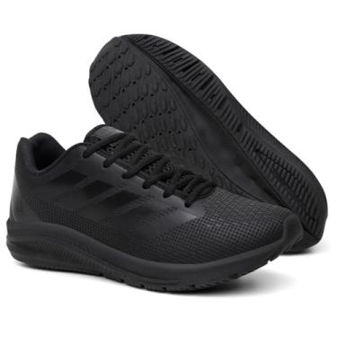 Imagem de Tênis Esportivo Masculino Leve, Solado em Borracha, Palmilha EVA, Cabedal Nylon Respirável, Para Academia e Corrida – Conforto e Estilo (Preto, BR, Adulto, Numérico, 42)