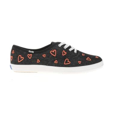 Imagem de Keds Tênis feminino Champion Seasonal, Jeans com coração preto/vermelho, 38
