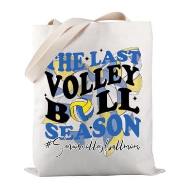 Imagem de PWHAOO Sacola para o Dia do Jogo de Voleibol The Last Volley Ball Season Senior Volleyballmom Tote Bag Presente para Amantes de Voleibol, Bolsa para temporada de vôlei