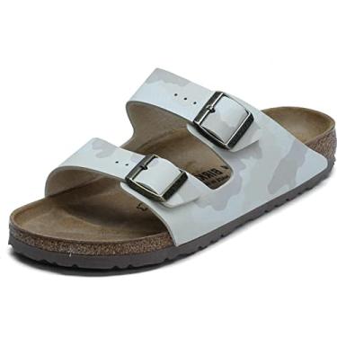Imagem de Sand lia de couro unissex Birkenstock Arizona, Beige Multi, 8-8.5 Women/6-6.5 Men