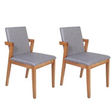 Imagem de Conjunto 2 Cadeiras Estofadas Luna Cinza Escuro