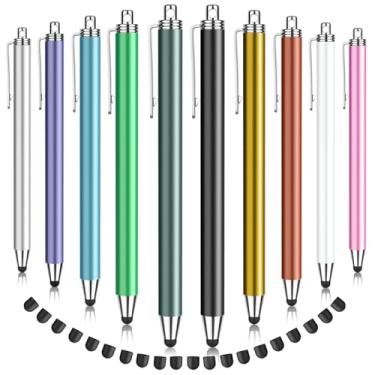 Imagem de Canetas Stylus para telas sensíveis ao toque, pacote com 10 pontas finas de borracha, ponta substituível, pacote com 20 pontas de substituição para iPad, iPhone, tablets, smartphones e todos os