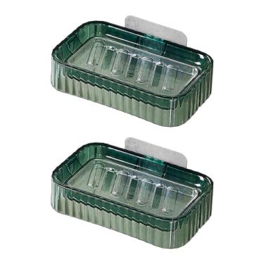 Imagem de YWJLQH 2 Saboneteiras Impermeáveis ​​resistentes para Banheiro, Chuveiro, Vaso Sanitário, Decoração, Verde, Tamanho real