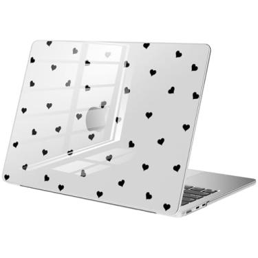 Imagem de BlHMCASE Compatível com MacBook Pro 14 polegadas 2025-2021 M4 M3 M2 M1 A3112 A3185 A3401 A2918 A2992 A2779 A2442, capa dura protetora preta com coração amor fofo para Mac Pro 14