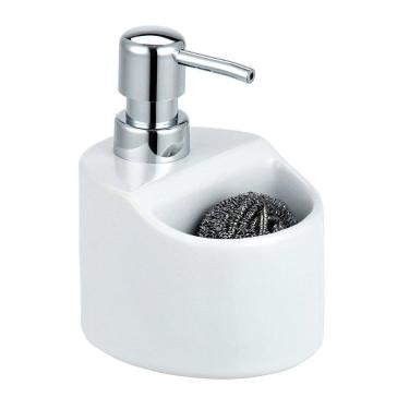 Imagem de Dispenser Porta Detergente Em Cerâmica Com Bucha 300Ml