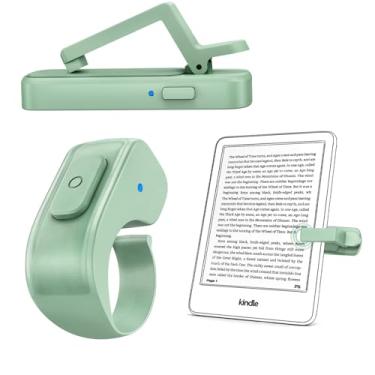 Imagem de [Compatível com capas] Anel virador de página de controle remoto para Kindle Paperwhite Oasis Scribe Kobo eReaders, controles remotos para câmera de vídeo, clique para iPhone iPad Tablets com bolsa de