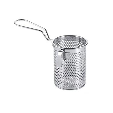 Imagem de Cesta de fritura de aço inoxidável 304 com filtro de frigideira, coador de alimentos, tela de vazamento de óleo, filtro de bolinho de macarrão, cesta de fritura profunda (escorredor redondo G)