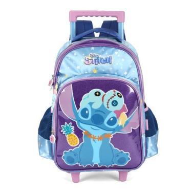 Imagem de Mochila De Rodinhas Stitch Meninas Passeio Escolar Infantil, Violeta