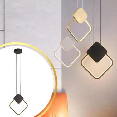 Imagem de Luminária LED 30x25cm Suspensa Pendente 24 Watts Losango Gimpo KJDD-L-