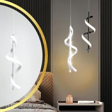 Imagem de Luminária Lustre Led 24 Watts 40Cm Pendente Suspenso Espiral - GIMPO
