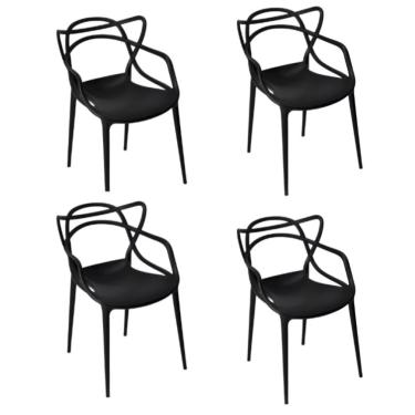 Imagem de Kit  4 Cadeiras Allegra Jantar Cozinha Bar Preta