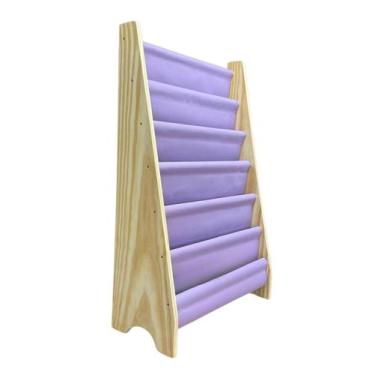 Imagem de Estante De Livro Infantil Montessoriano Madeira 6 Bolsos - Emi Móveis,