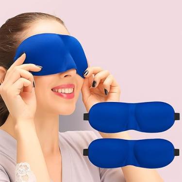 Imagem de Máscara de dormir para quem dorme de costas e de lado, pacote com 2, máscaras oculares 3D com bloqueio de luz 100% para dormir, cobertura para olhos com pressão zero para mulheres e homens, venda