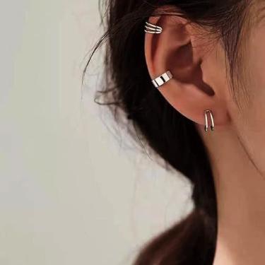 Imagem de Brincos de argola de zircônia cúbica delicados, não perfurados, banhados a ouro, brincos de argola para mulheres, brincos falsos, presentes para mulheres, joias, Medium, Latão, Sem pedra preciosa