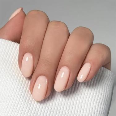 Imagem de Kits de decoração de unhas, cor sólida, conjunto de manicure oval curto reutilizável com cola de gelatina, mini lixa e bastão para acabamento de salão DIY em casa