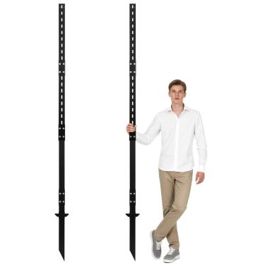 Imagem de Danoib Estaca de metal para placa de rua de estrada para fora de 2,8 m, estaca de sinalização de quintal resistente, resistente à ferrugem, vento e poeira, suporte de metal resistente para gramado de