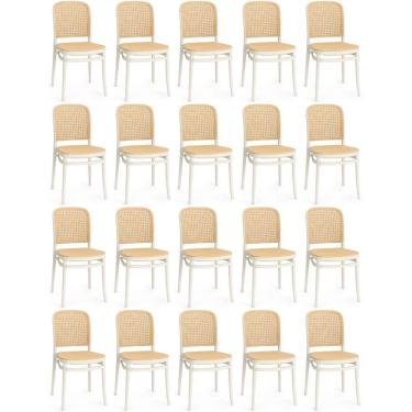Imagem de Kit 20 Cadeiras De Jantar Roma Para Sala E Cozinha - Branco