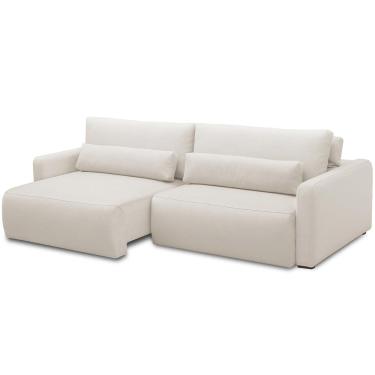 Imagem de Sofá Retrátil Reclinável Para Sala de Estar Living 210cm Sevilha F04 Bouclê Cru - Lyam Decor