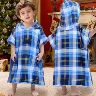 Imagem de VOOVA & MOVAS Poncho de toalha com capuz de duas camadas para bebês (2 a 4 anos, 50 x 53 cm) | Algodão ultramacio e absorvente | Toalha de banho infantil grossa para natação, praia, chuveiro e inverno