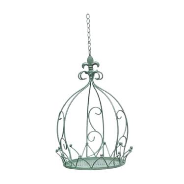 Imagem de IEUDNS Cesto de flores suspenso em forma de para decoração de exterior, ideal para pátios, com dimensões de 25 x 35 cm (9,8 x 13,8 polegadas), Verde