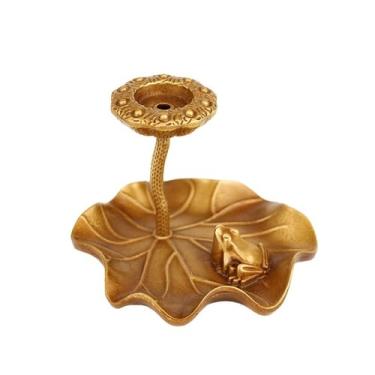 Imagem de Porta-incenso decorativo Queimador de incenso de fluxo reverso de trombeta de latão, decoração para casa e interior, porta-incenso para cerimônia do chá, ornamento