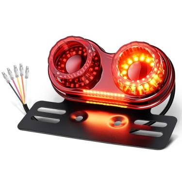 Imagem de Benlari Lanterna traseira de motocicleta compatível com Street Bike Cruiser Chopper Bobber (vermelha)