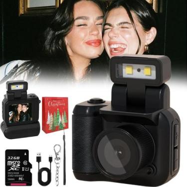 Imagem de Mini câmera Retro Snap 1080P HD com 32 GB de memória preta - Marca Pró