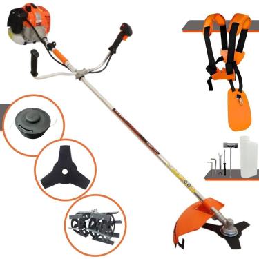 Imagem de Roçadeira Profissional Lateral Vulcan Vr620h À Gasolina 2t 62cc 3hp + Enxada Rotativa Duraline Tubo 28mm Eixo 8x9 Estri