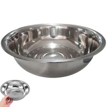 Imagem de Tigela Bowl Inox Cumbuca Casa Restaurante Receita Preparo Versatil Multiuso Duravel Resistente