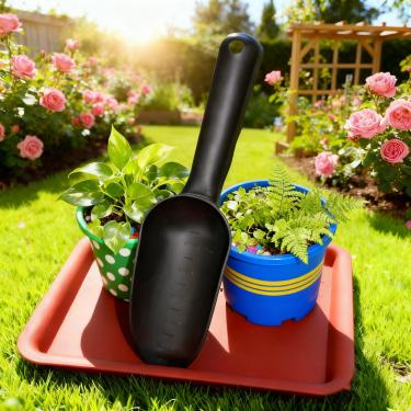 Imagem de Pá resistente de 19 cm para jardinagem, solo, fertilizantes, ração para animais de estimação e muito mais, leve e durável