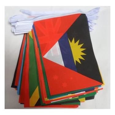 Imagem de AZ FLAG 54 países da Commonwealth 16 metros BUNTING bandeira 54 bandeiras 9'' x 6'' - 54 bandeiras de corda das nações da Commonwealth 15 x 21 cm